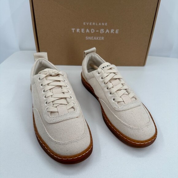 Everlane Tread Bare Sneaker sz 7 Women's in Canvas (Plain Natural) Lace-up Shoes - Picture 2 of 12
